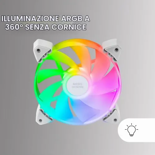 Mars Gaming MF-3AR kit 3 ventole PC 120mm bianche ARGB