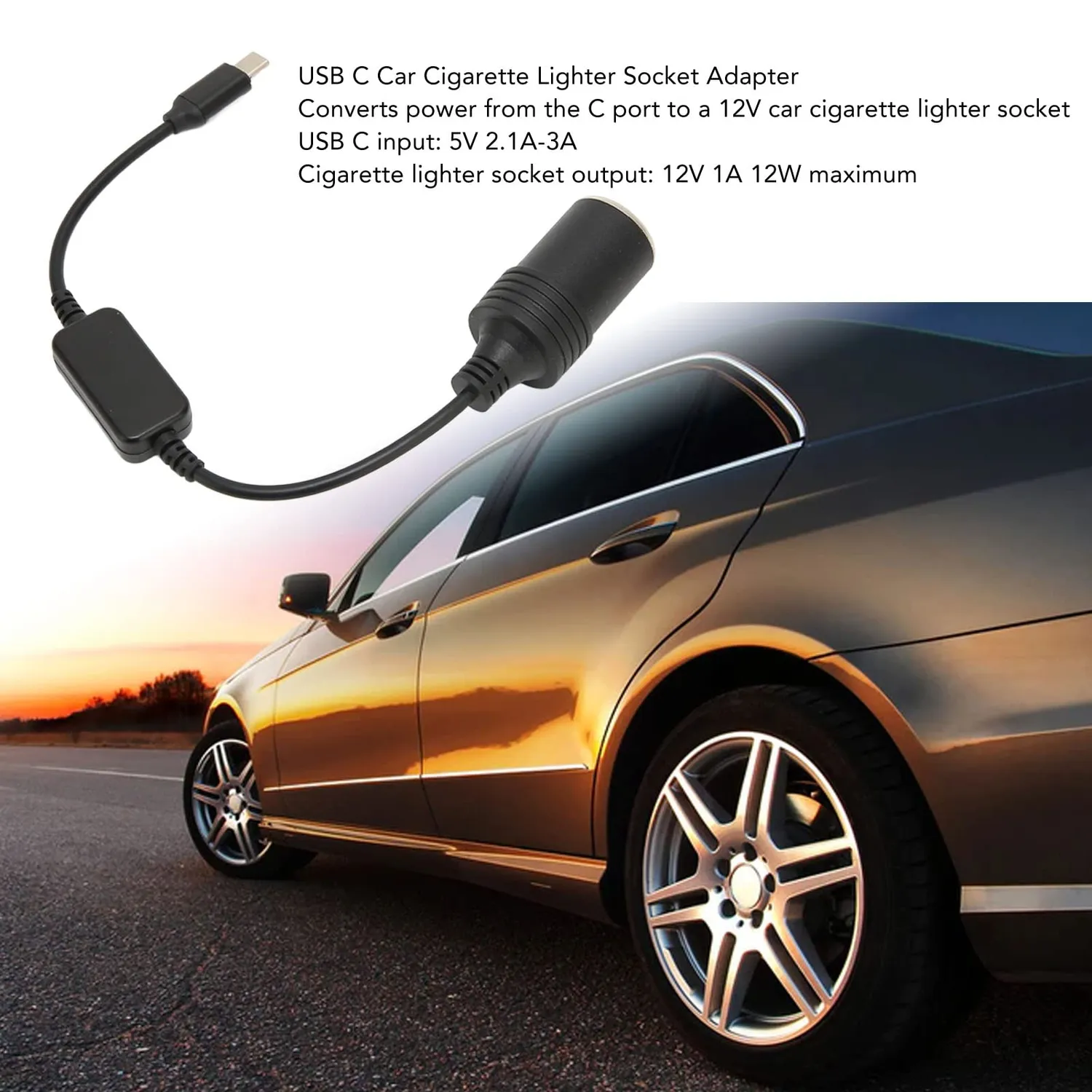 Zunate adattatore USB-C a presa accendisigari 12V 30 cm