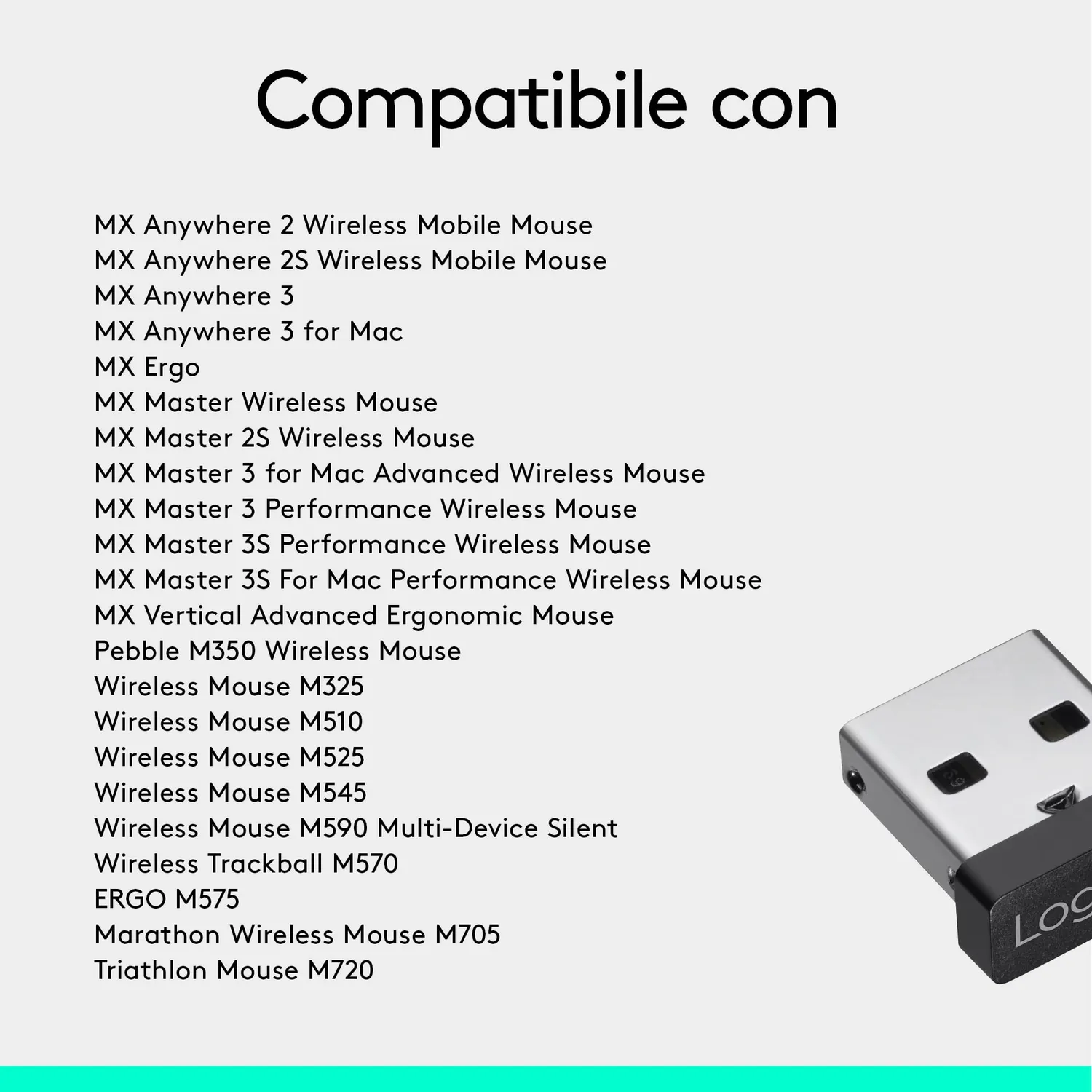 Logitech Unifying Ricevitore USB Wireless 6 dispositivi 10 m