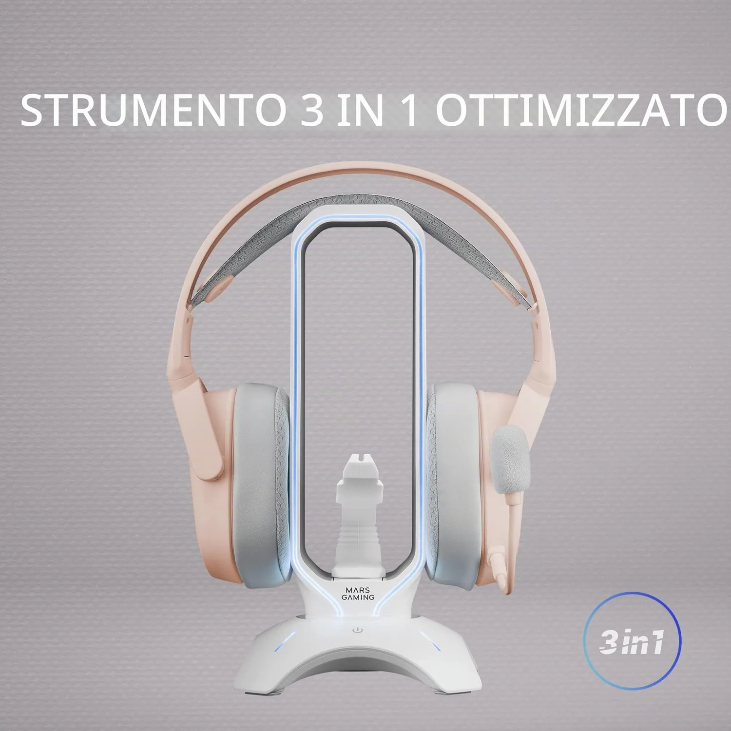 Mars Gaming MHHPRO supporto cuffie gaming bianco RGB