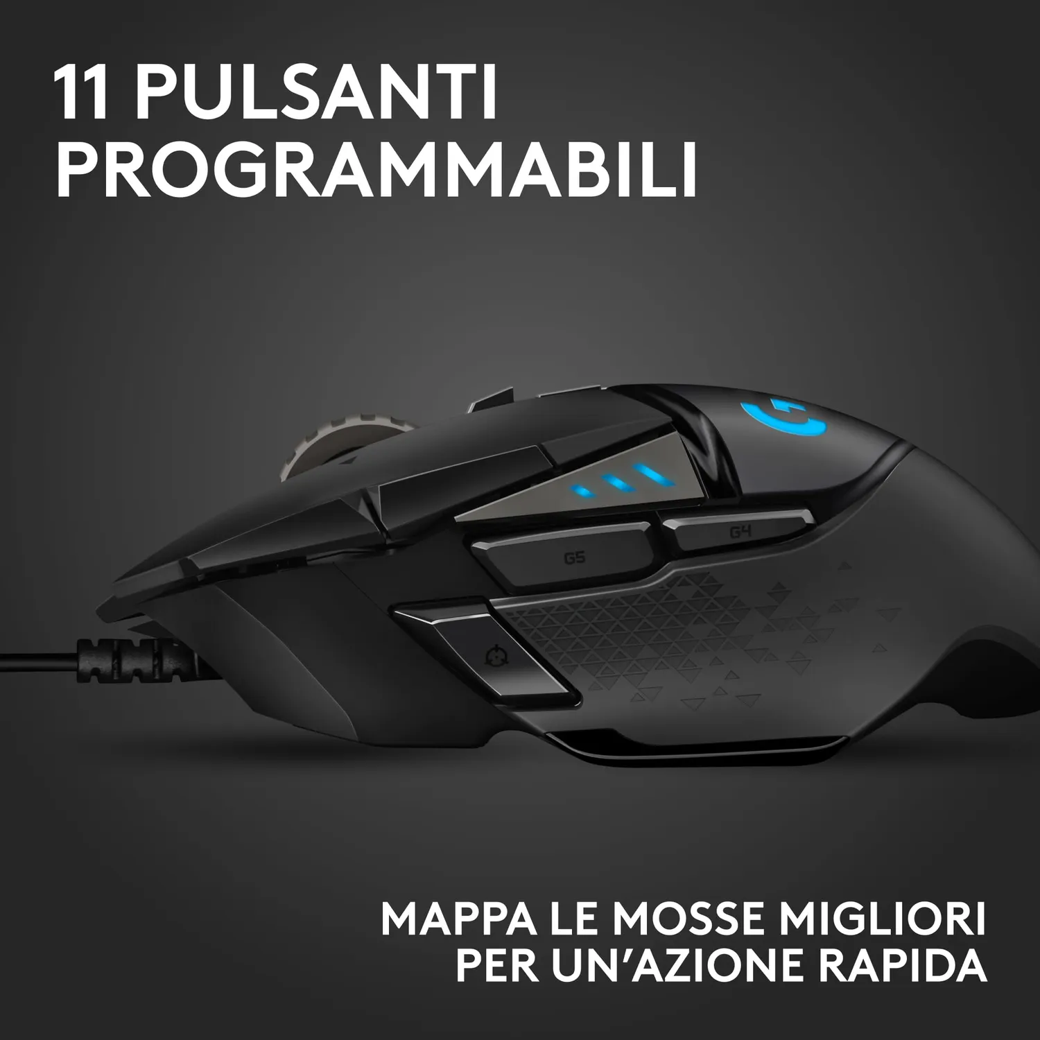 Logitech G G502 HERO mouse gaming cablato 25600 DPI