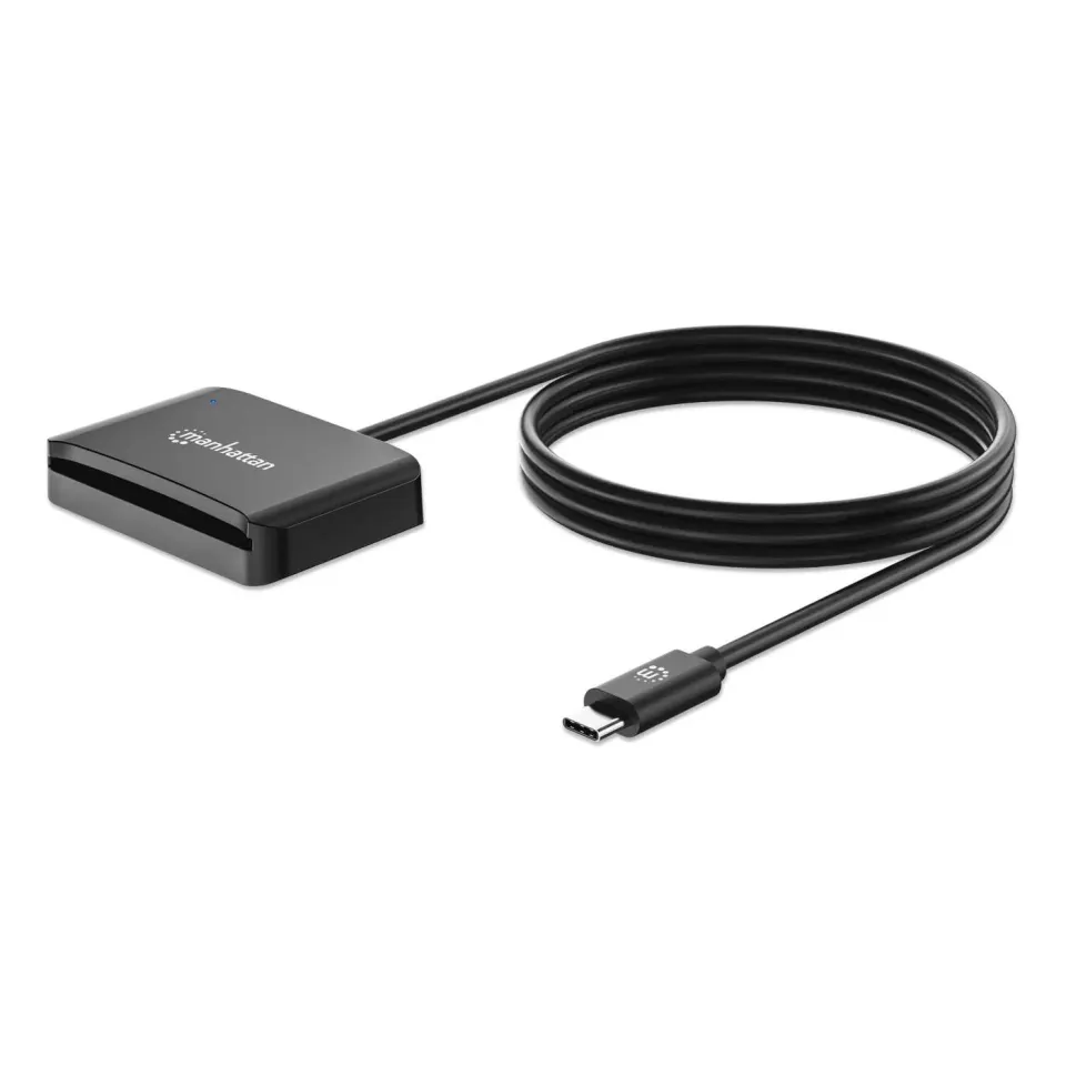 Manhattan Lettore Smart Card USB-C con Slot microSD Nero