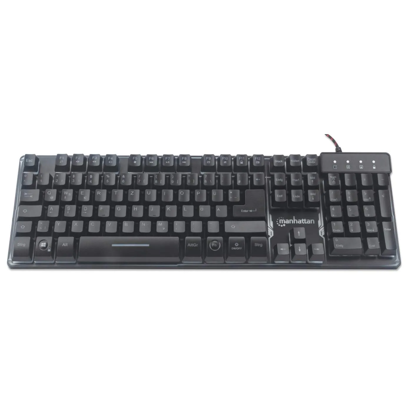 Manhattan Metal Base tastiera gaming USB nera retroilluminata