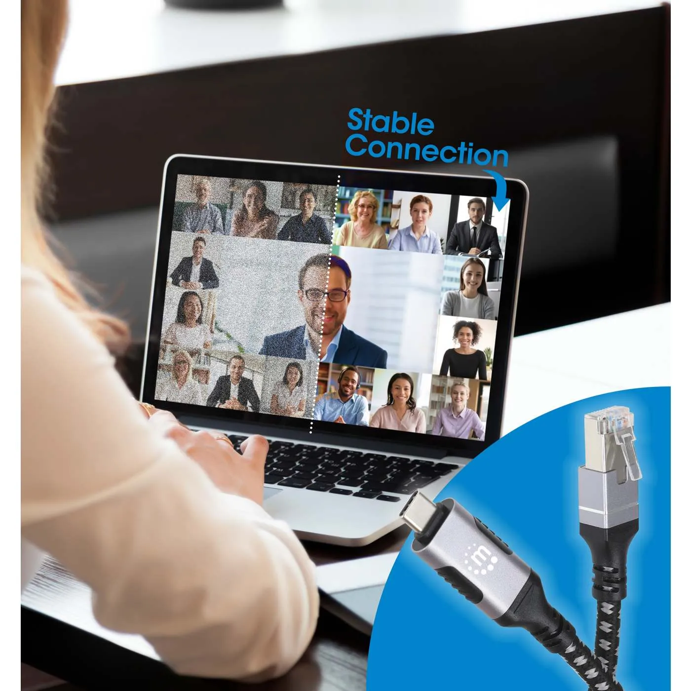Manhattan Cavo USB-C Ethernet Gigabit 2 m