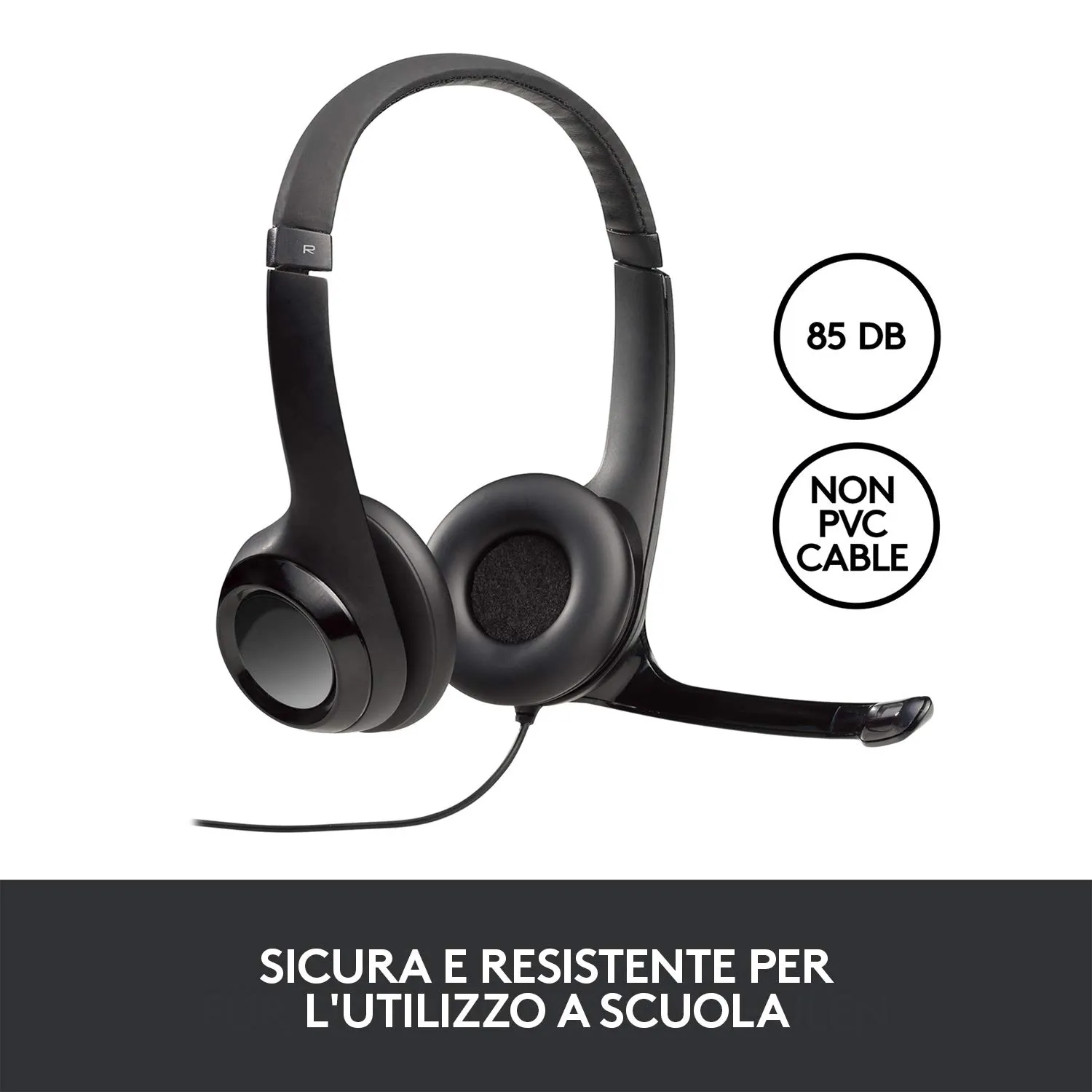 Logitech Education cuffie cablate USB con microfono 85dB