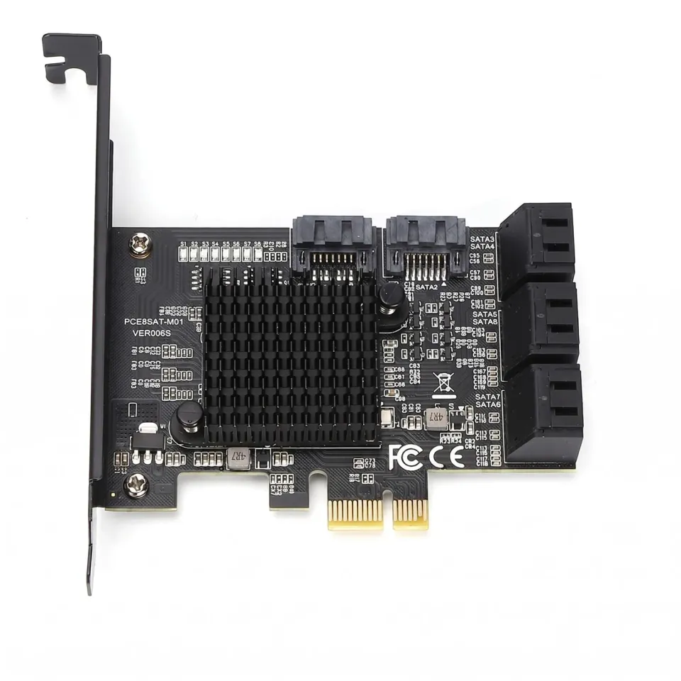 Zunate PCE8SAT-A01 Scheda Espansione SATA 8 porte 6Gbps PCIe