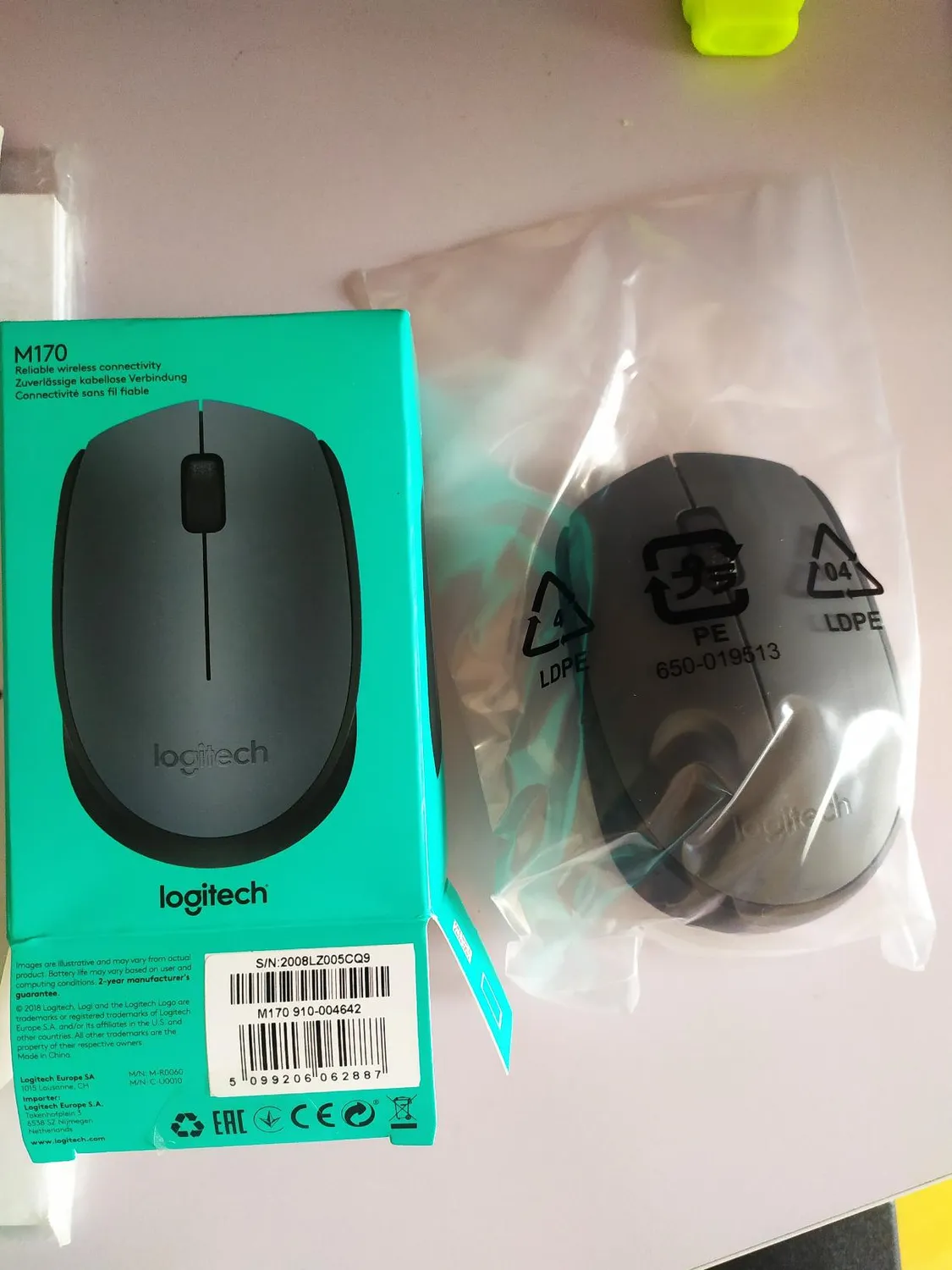 Logitech M170 mouse wireless grigio 2,4 GHz ricevitore USB