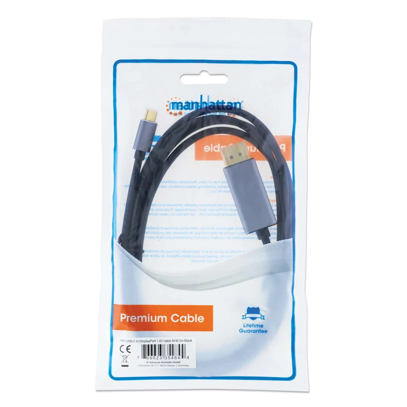 Manhattan USB-C DisplayPort cavo adattatore 8K 2 m