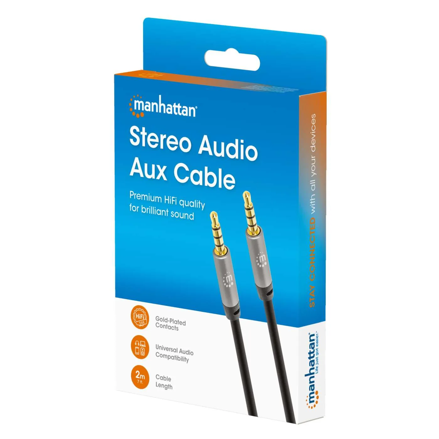 Manhattan Cavo Aux Stereo Jack 3.5 mm 2 m HiFi