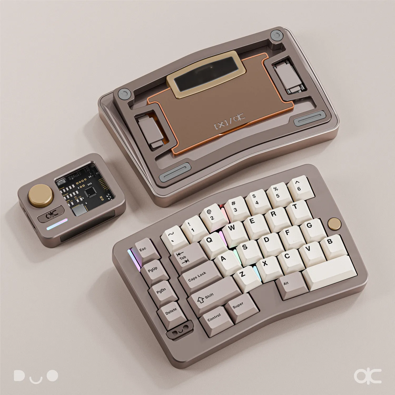 QK Alice Duo tastiera ergonomica split rosa wireless