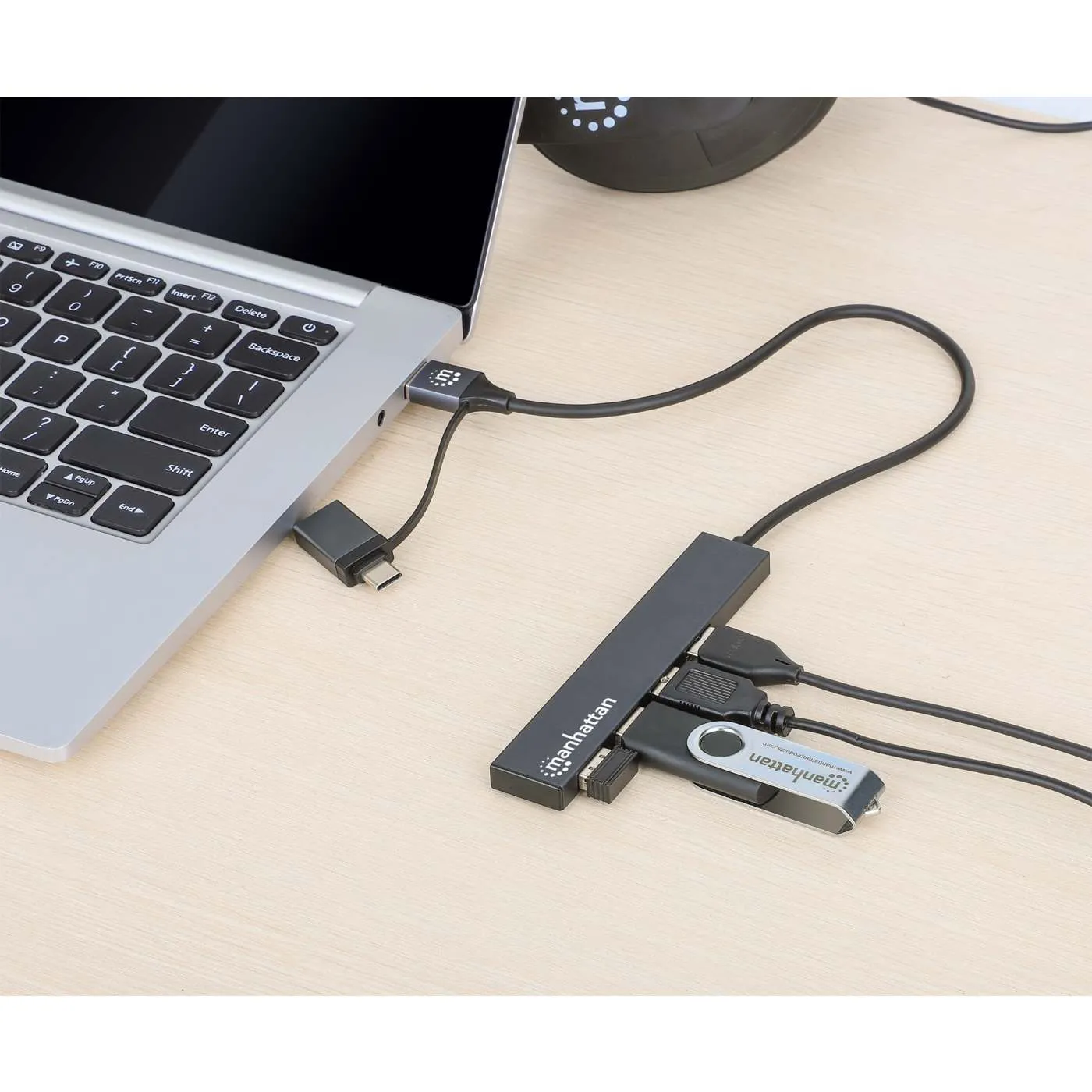 Manhattan Hub USB 4 Porte Type-C/A Combo 5Gbps Nero