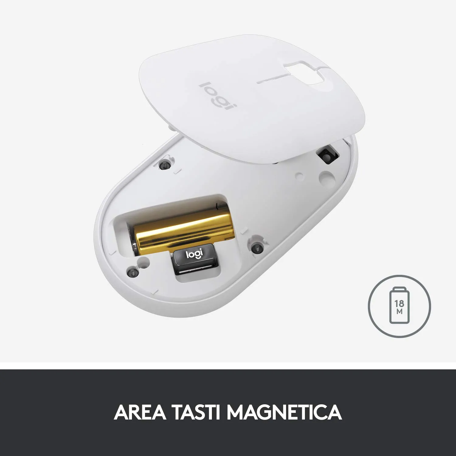 Logitech Pebble M350 mouse wireless grafite silenzioso