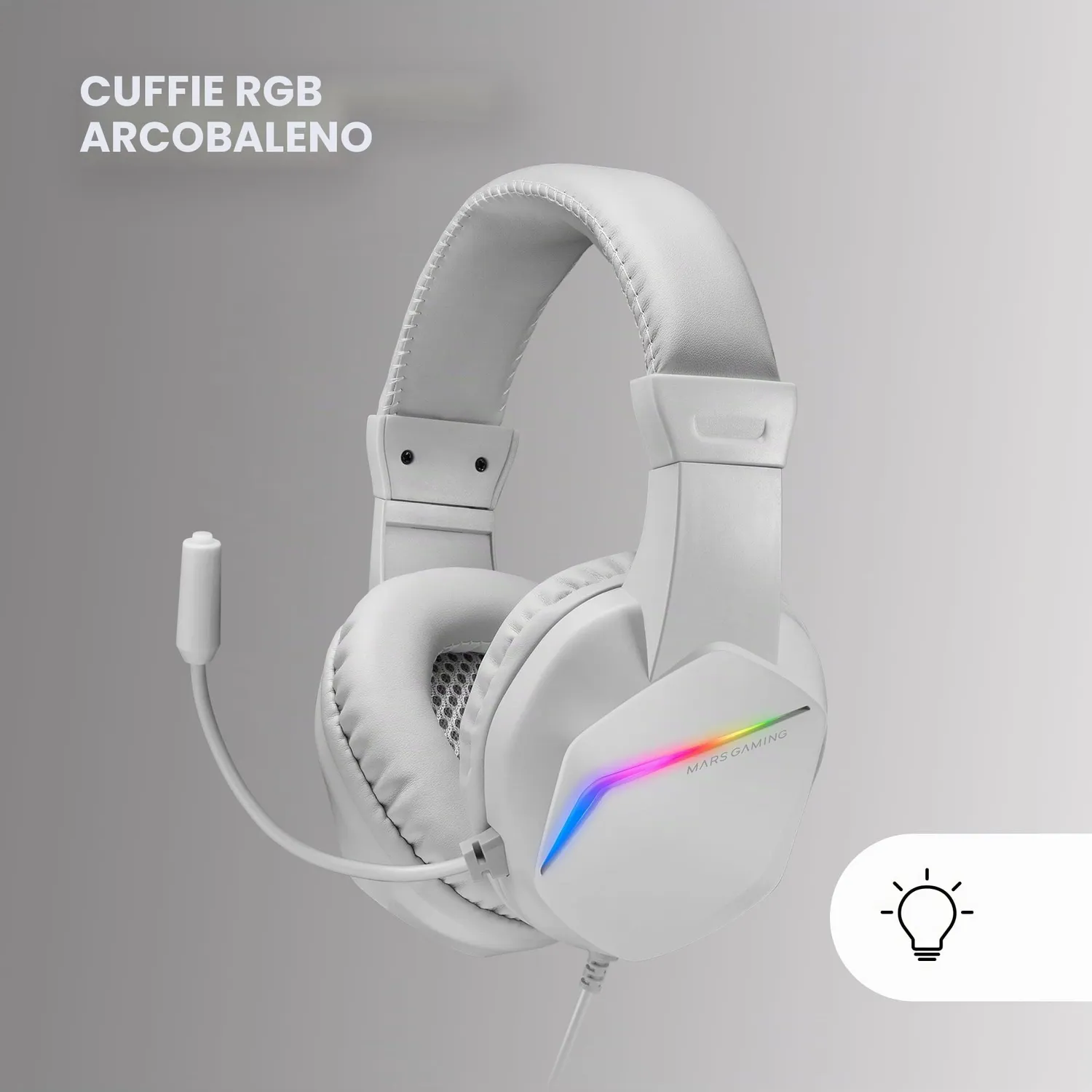 Mars Gaming MCP-RGB3 combo gaming bianco tastiera spagnola