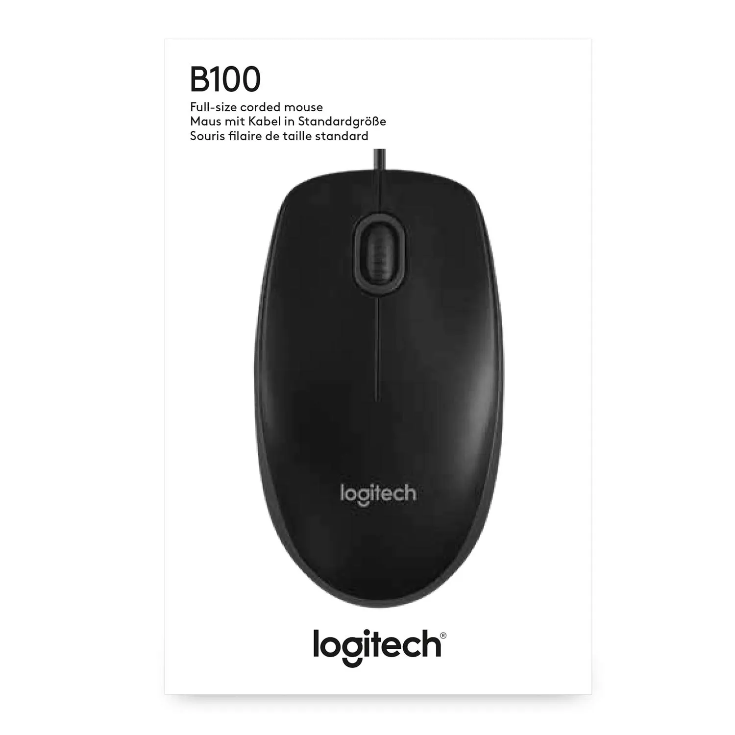Logitech B100 mouse cablato USB 800 DPI nero