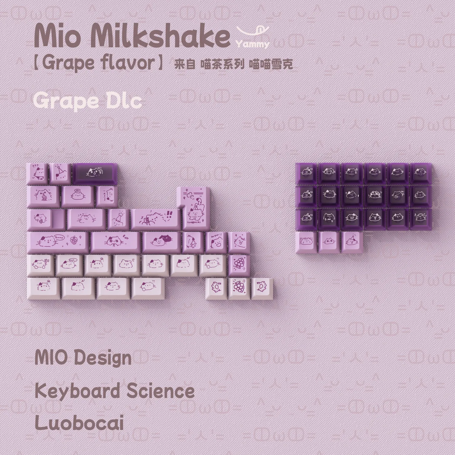 KBS Mio Milkshake keycaps viola Base Novelties