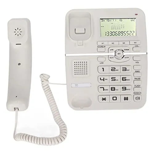 Zunate KX-T2028CID Telefono Fisso con Filo Bianco Display