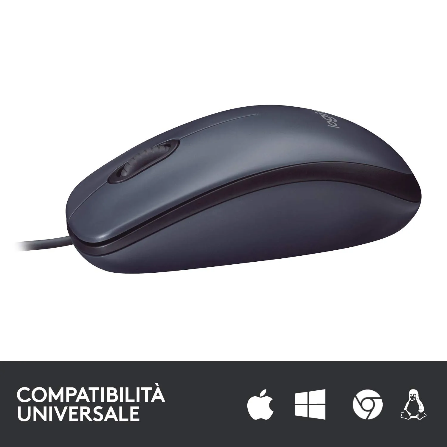 Logitech B100 mouse cablato USB 800 DPI nero
