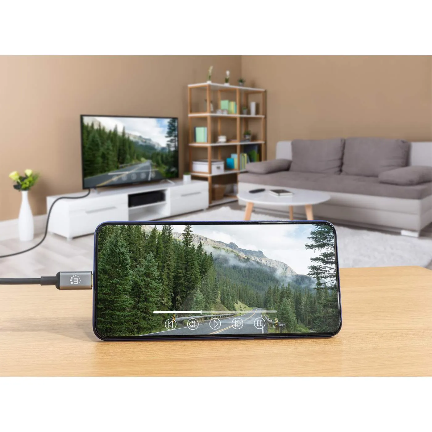 Manhattan USB-C HDMI cavo adattatore 2m 4K nero