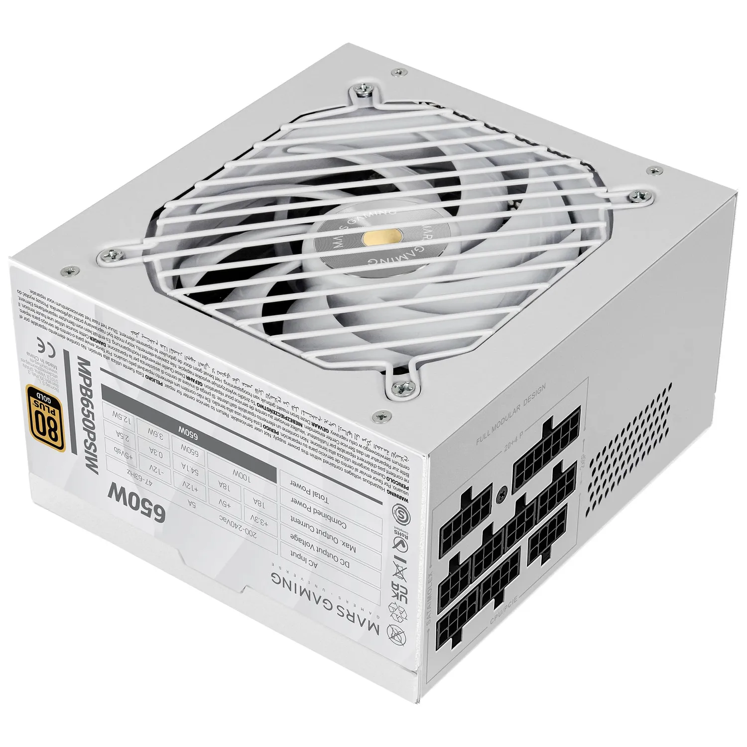 Mars Gaming MPB650PSI alimentatore 650W bianco modulare
