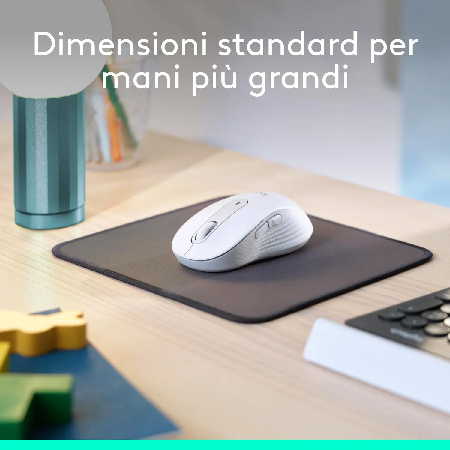 Logitech Signature M650 L Mouse Wireless Bianco Mani Grandi