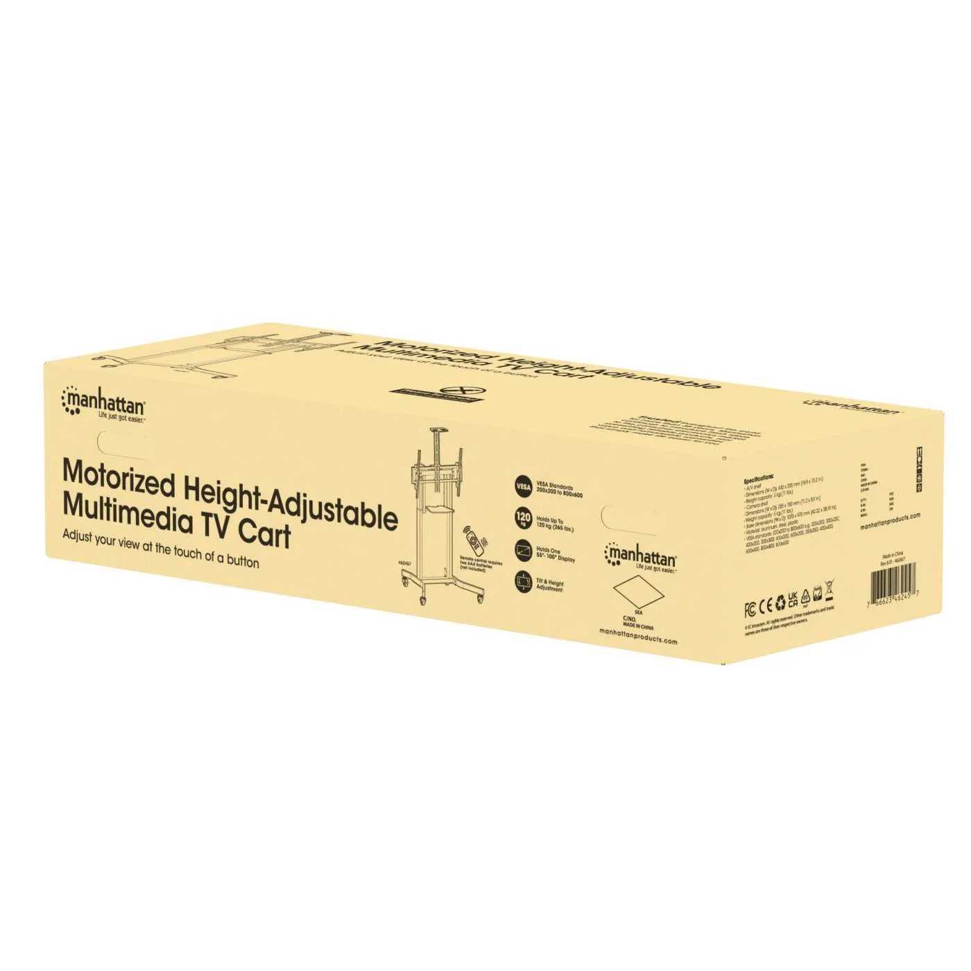 Manhattan Multimedia Carrello TV Motorizzato 55-100" 120 kg