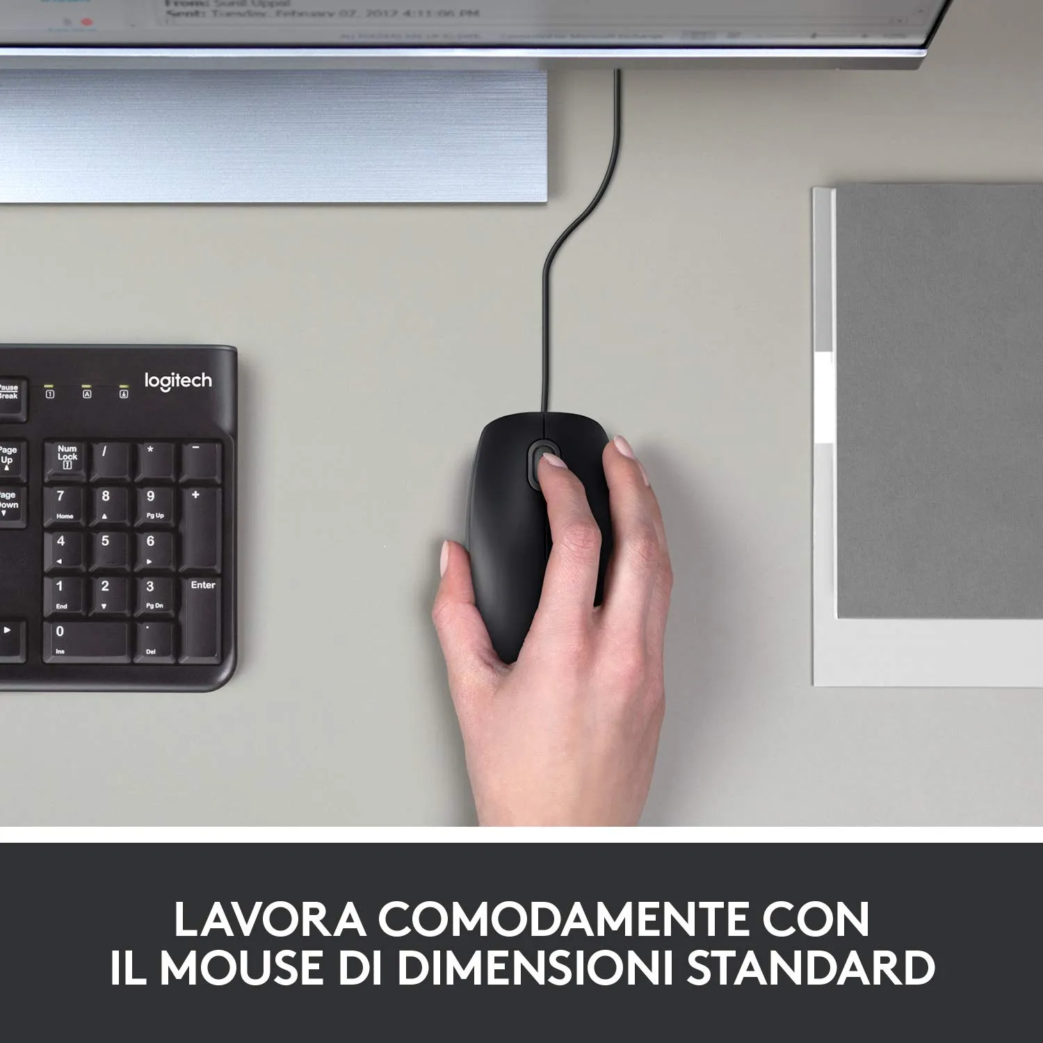 Logitech B100 mouse cablato USB 800 DPI nero