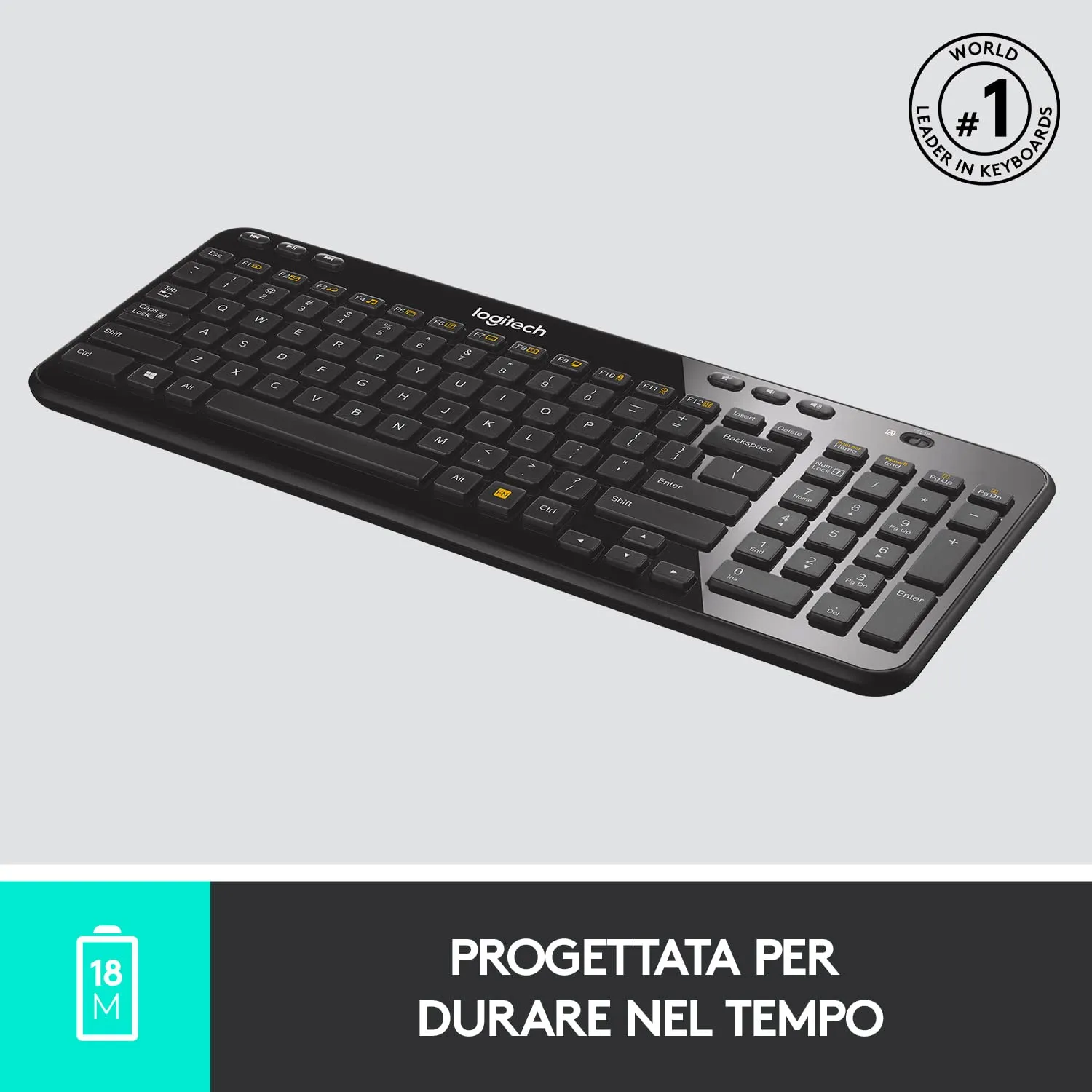 Logitech K360 tastiera wireless ITA QWERTY compatta