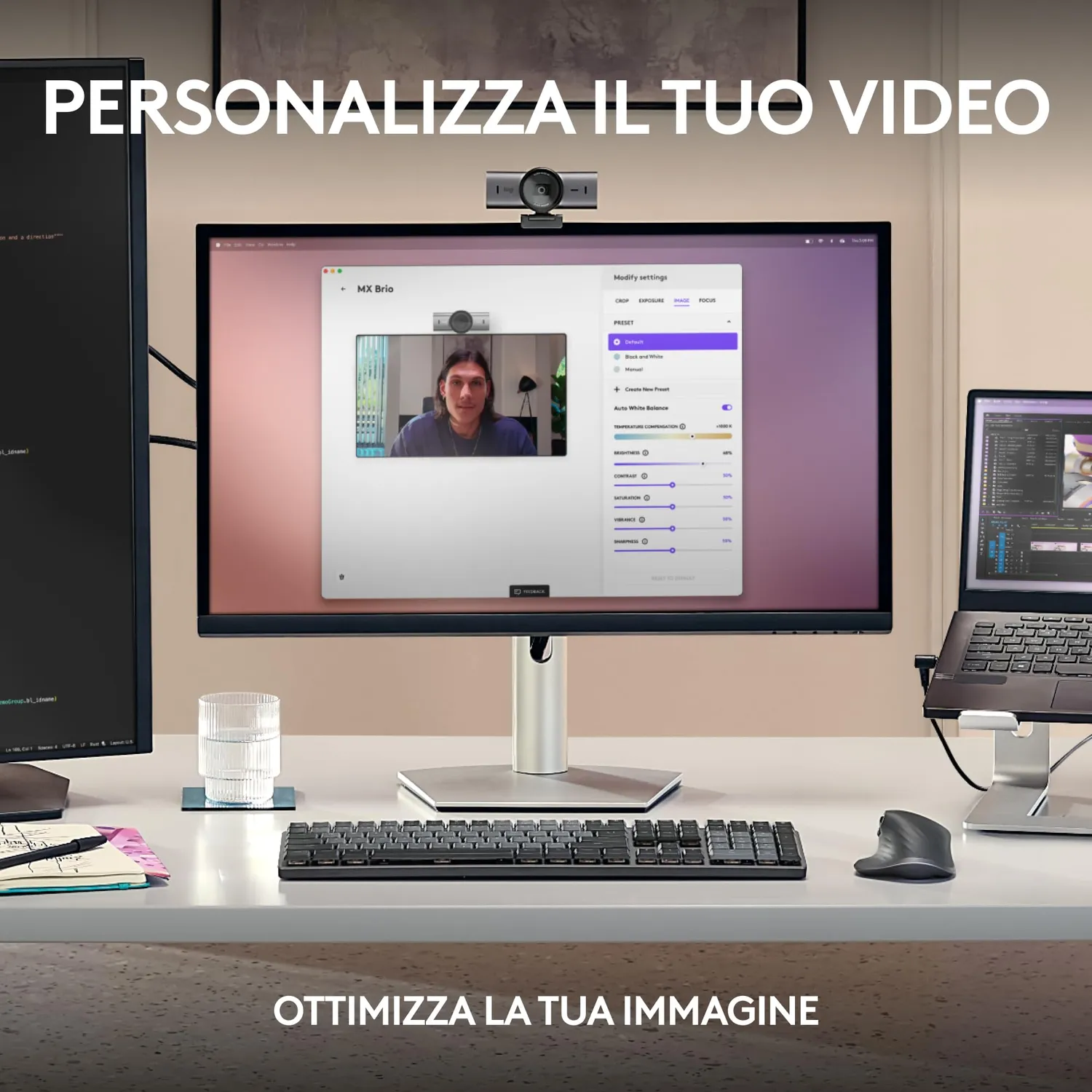 Logitech MX Brio 4K webcam grafite Ultra HD streaming