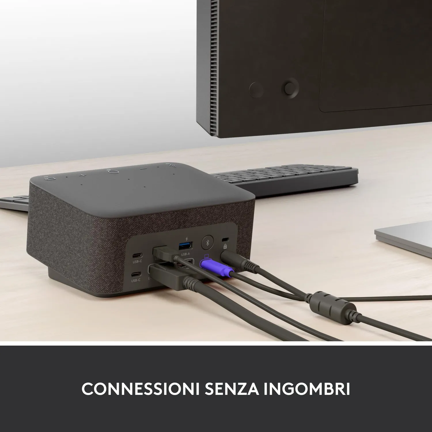 Logitech Logi Dock docking station USB-C grafite