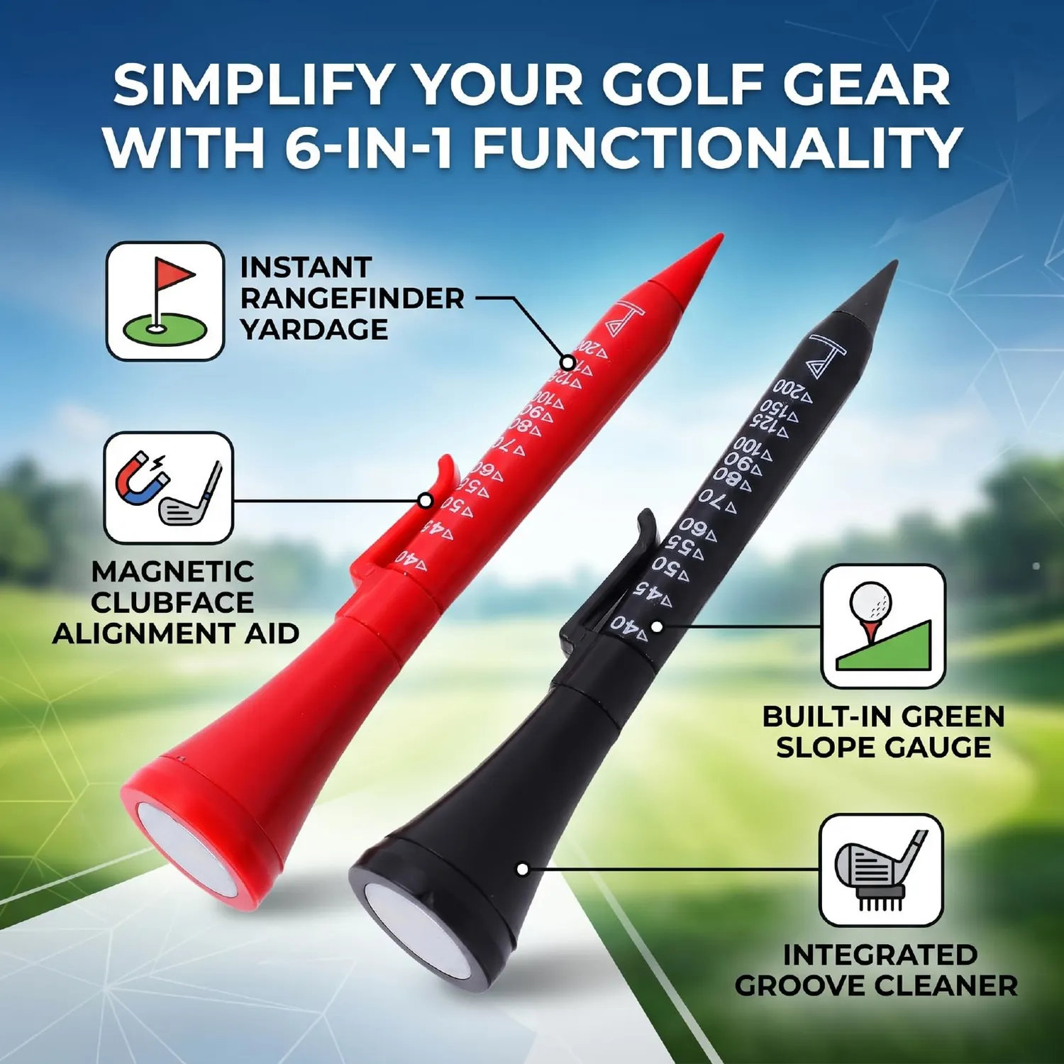 Zunate Multiutensile Golf 6in1 Telemetro 2 Pezzi