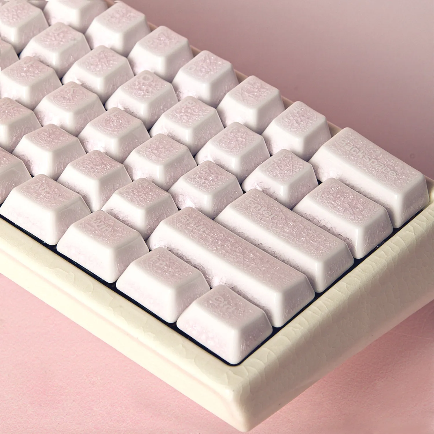 Cerakey Full Set V2 keycap ceramica full pink crazed