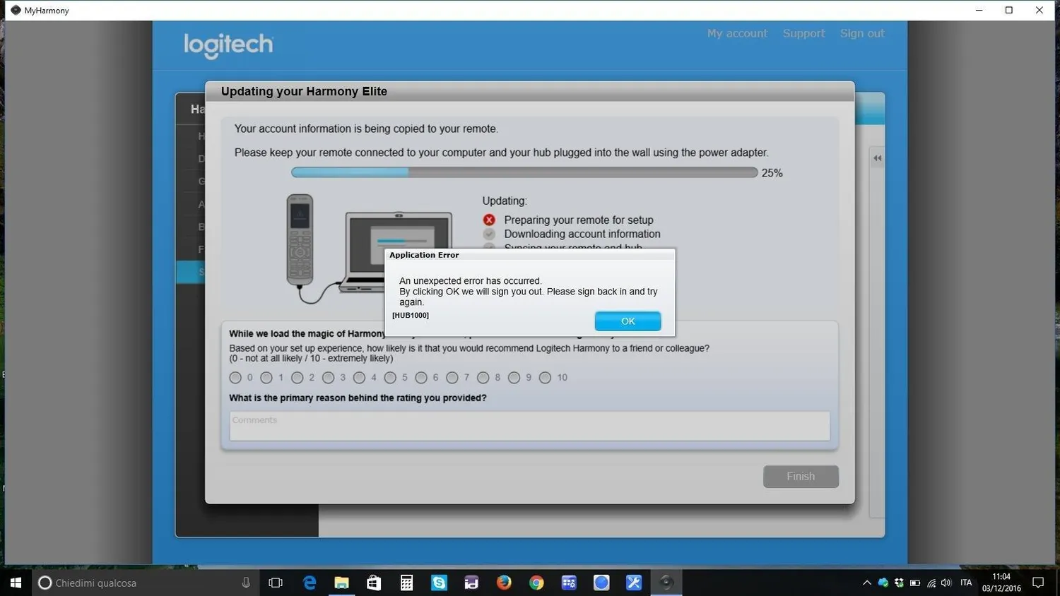 Logitech Harmony Elite telecomando universale con hub e touchscreen