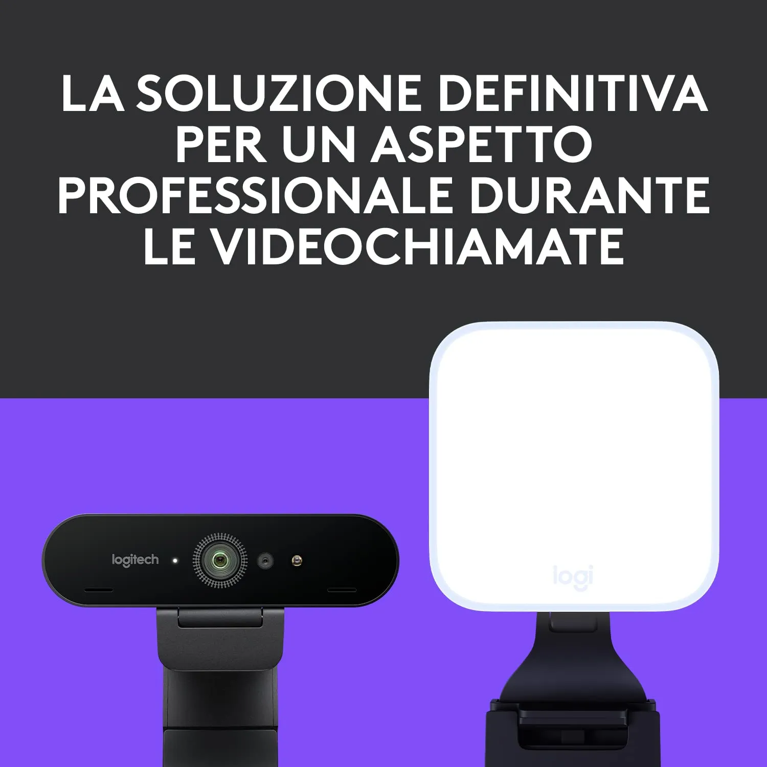 Logitech Brio + Litra Glow kit webcam 4K e luce