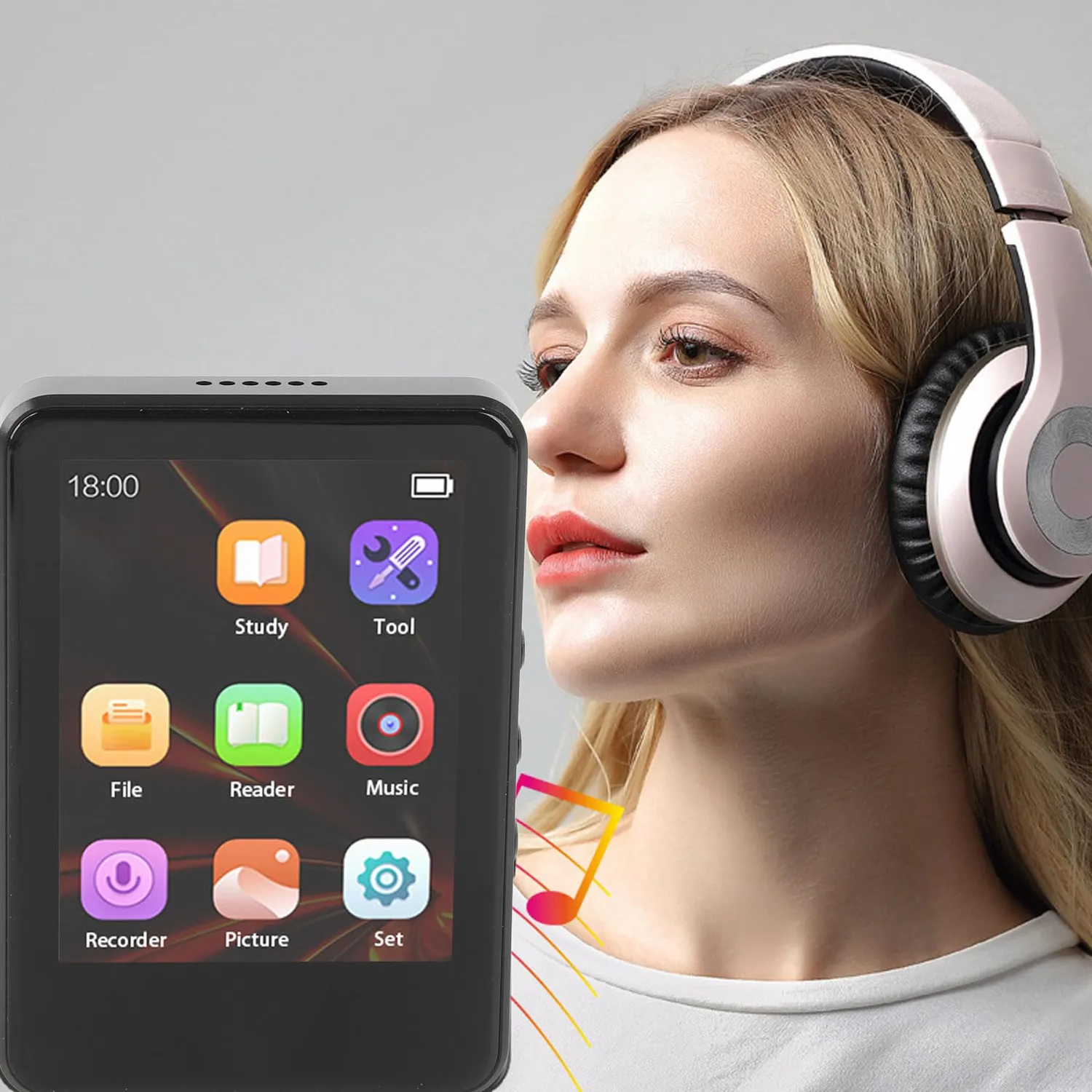 Zunate Lettore MP3 Touchscreen 2,8 Pollici 2 Pezzi Altoparlante