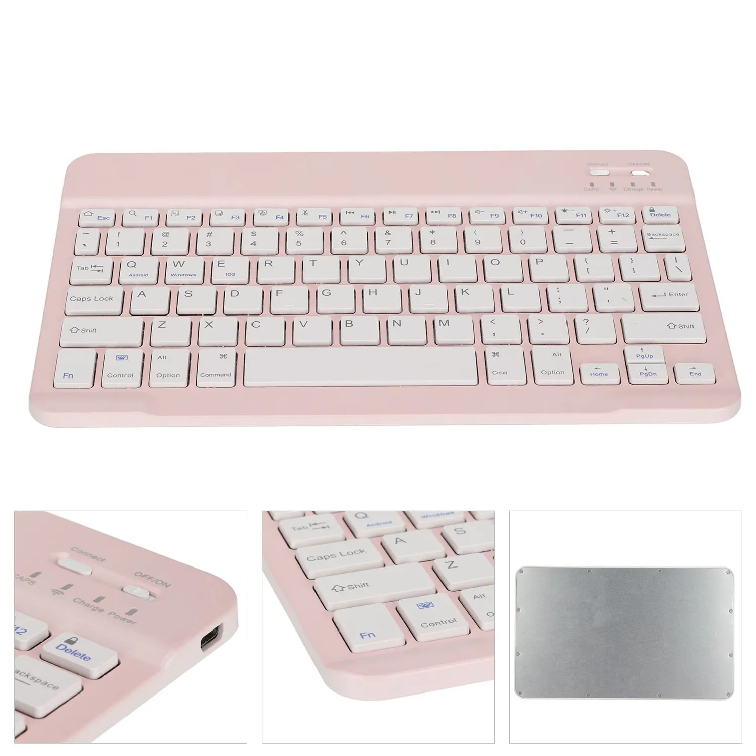 Zunate tastiera Bluetooth wireless rosa mini 40h