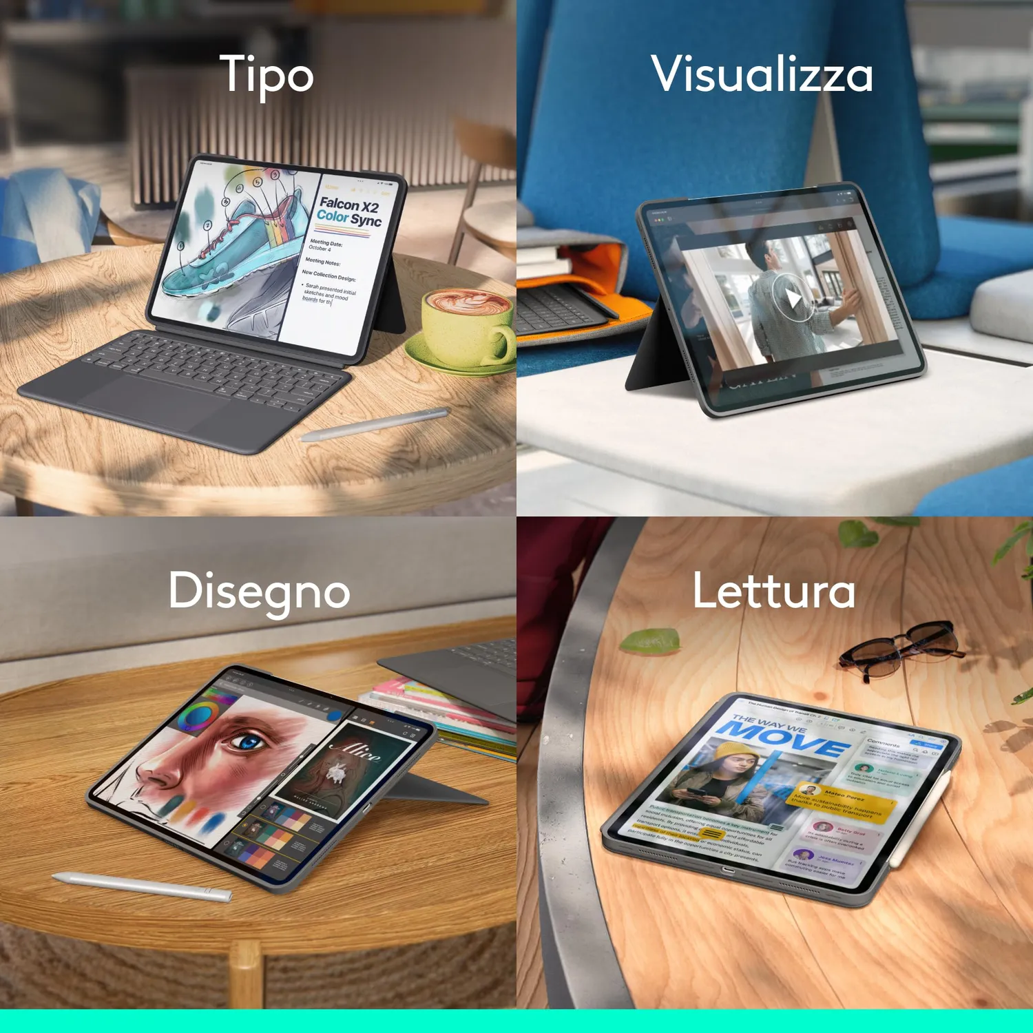 Logitech Combo Touch custodia tastiera iPad Pro 13 M4 ITA