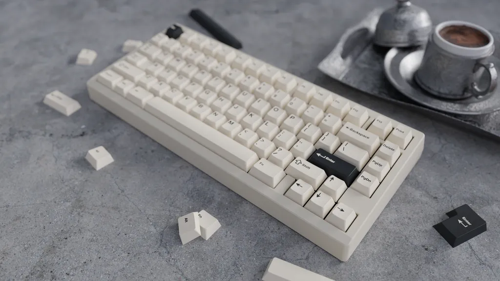 CoffeeKeys WS Creamy Charcoal Keycaps PBT 223 Pezzi