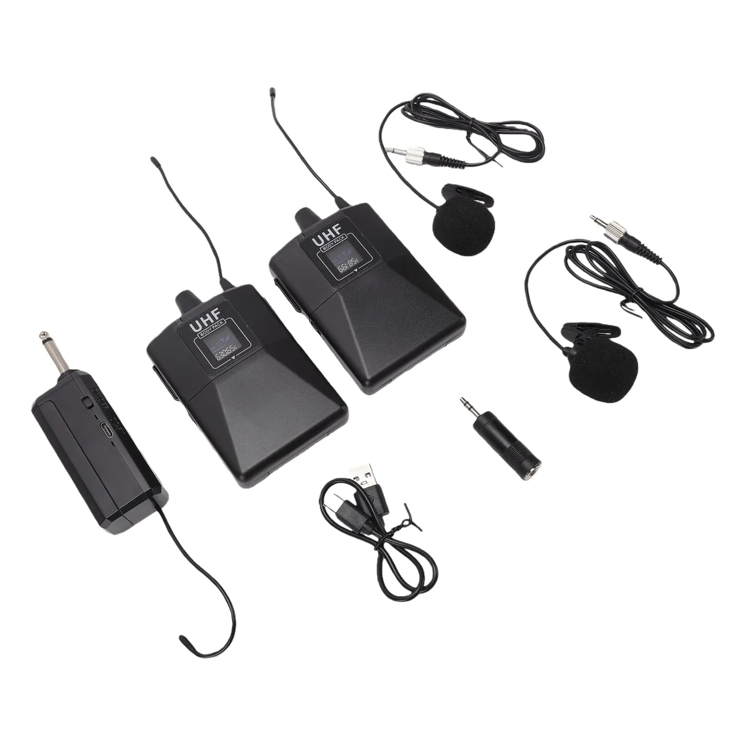 Zunate Microfono Lavalier Wireless Doppio 50m Clip