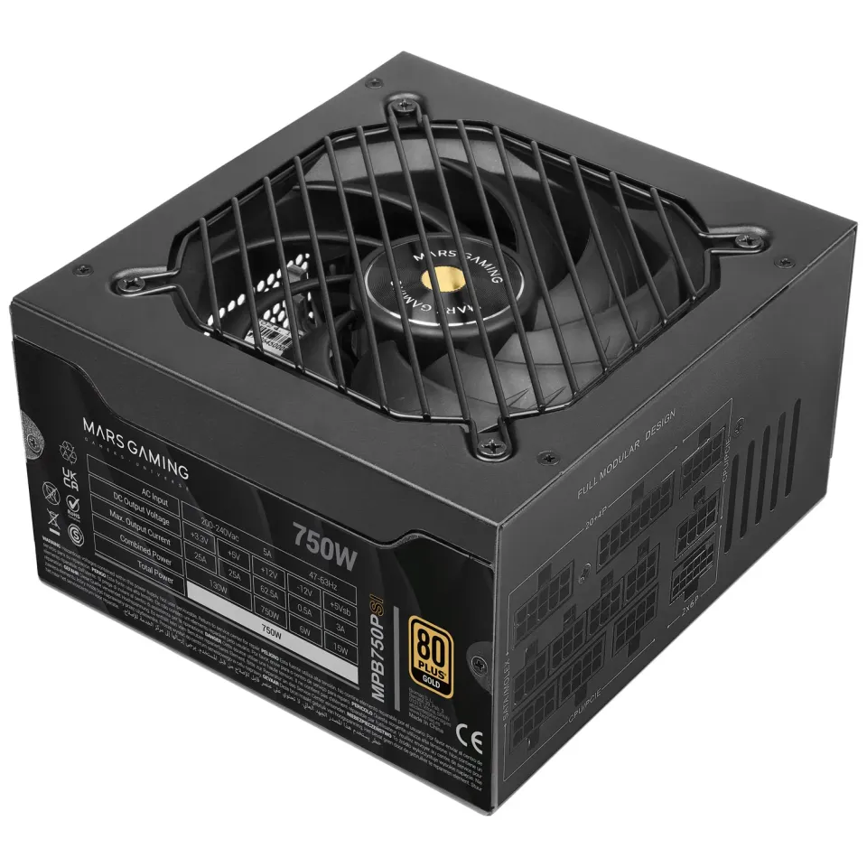 Mars Gaming MPB750PSI alimentatore PC 750W full modular nero Gold
