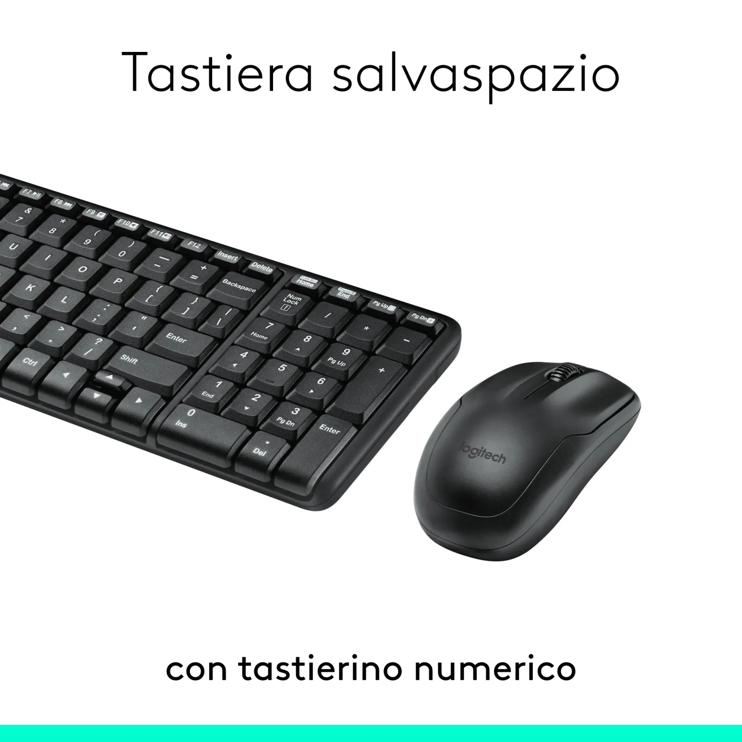 Logitech MK220 kit tastiera e mouse wireless compatti