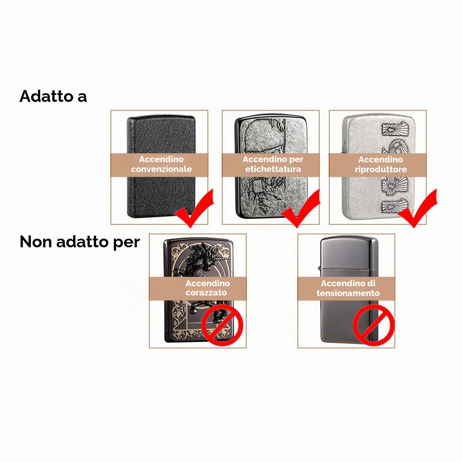 Zunate custodia accendino pelle nero da cintura