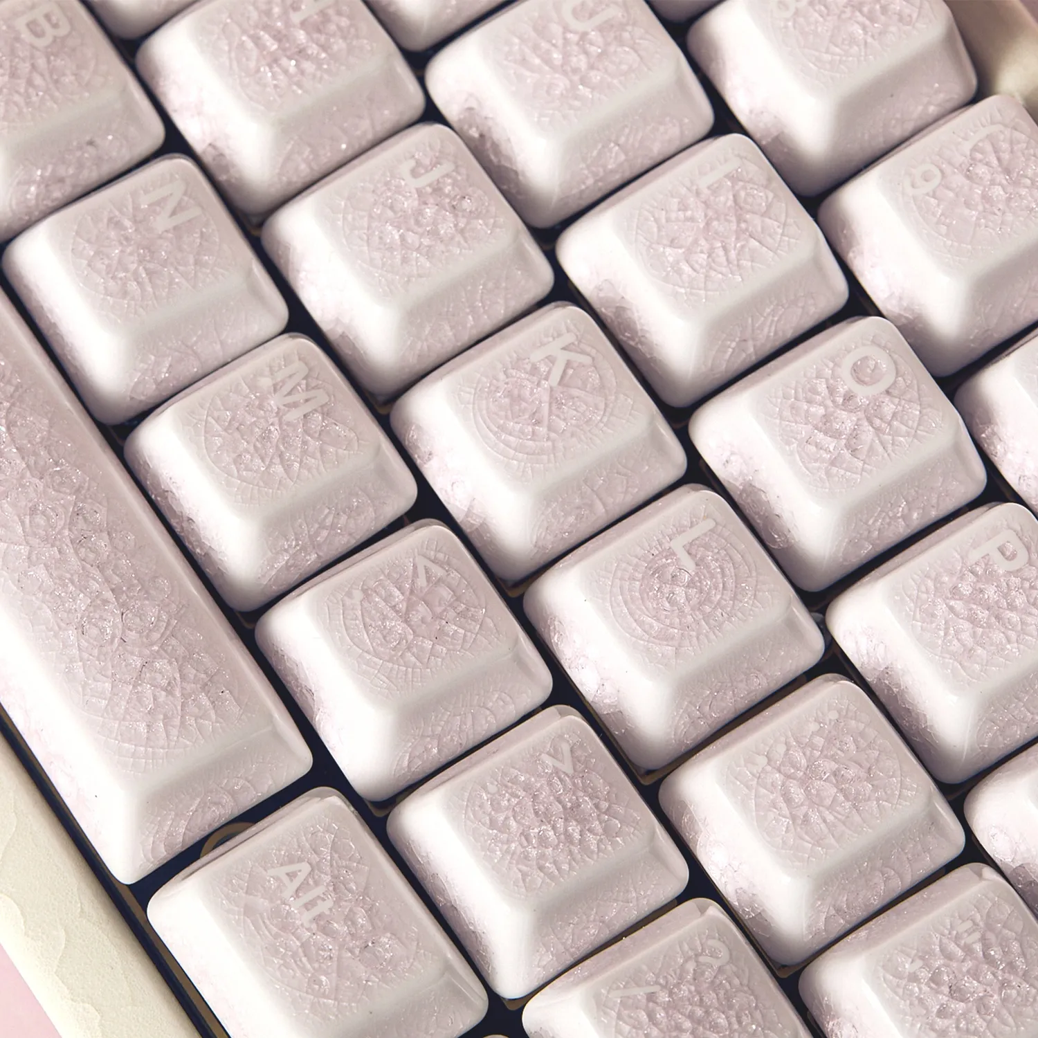 Cerakey Full Set V2 keycap ceramica full pink crazed