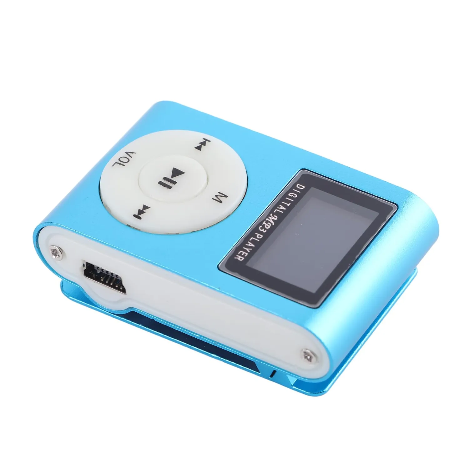 Zunate lettore MP3 mini metallo blu USB 2.0 con clip