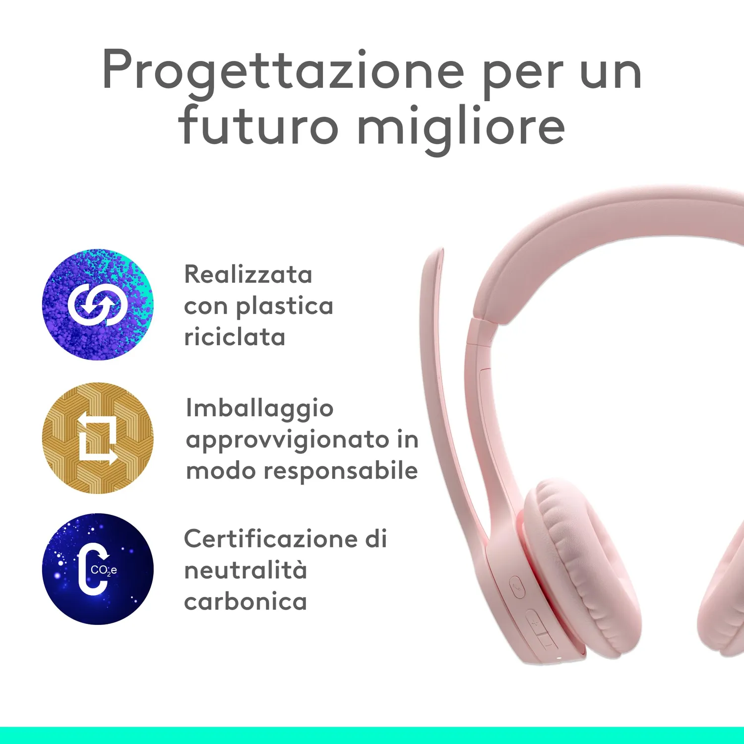 Logitech Zone 300 cuffia bluetooth rosa con microfono