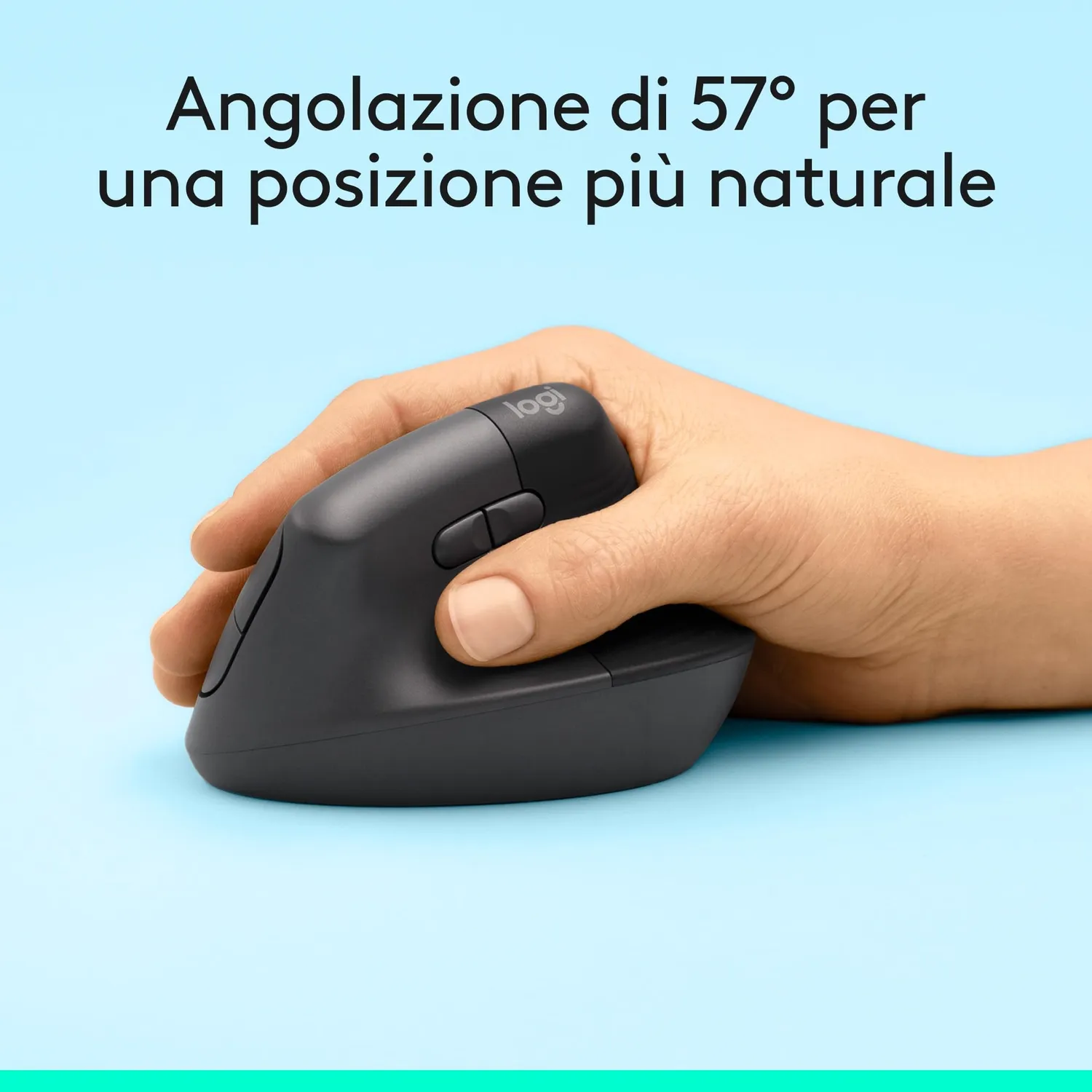 Logitech Lift mouse verticale grigio ergonomico 57°