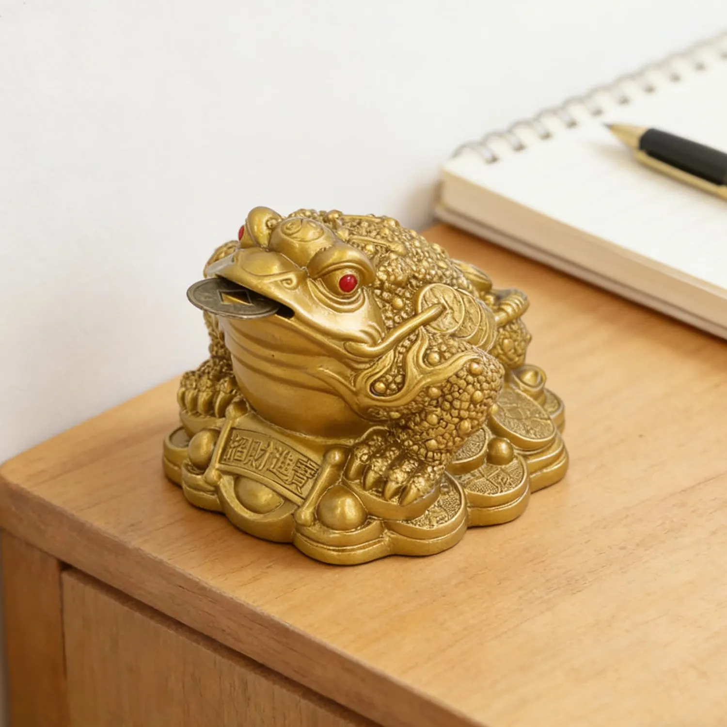 Zunate rana portafortuna statuetta oro Feng Shui 6,5 cm