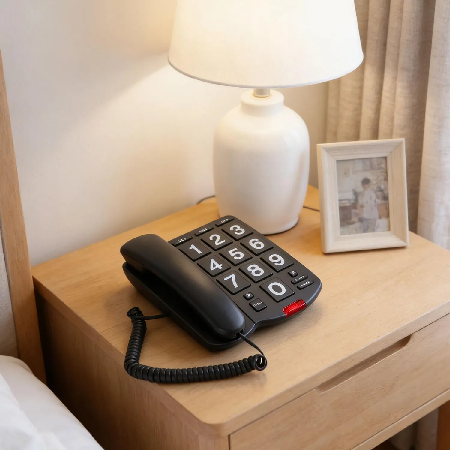Zunate Telefono Fisso Tasti Grandi nero con 3 memorie