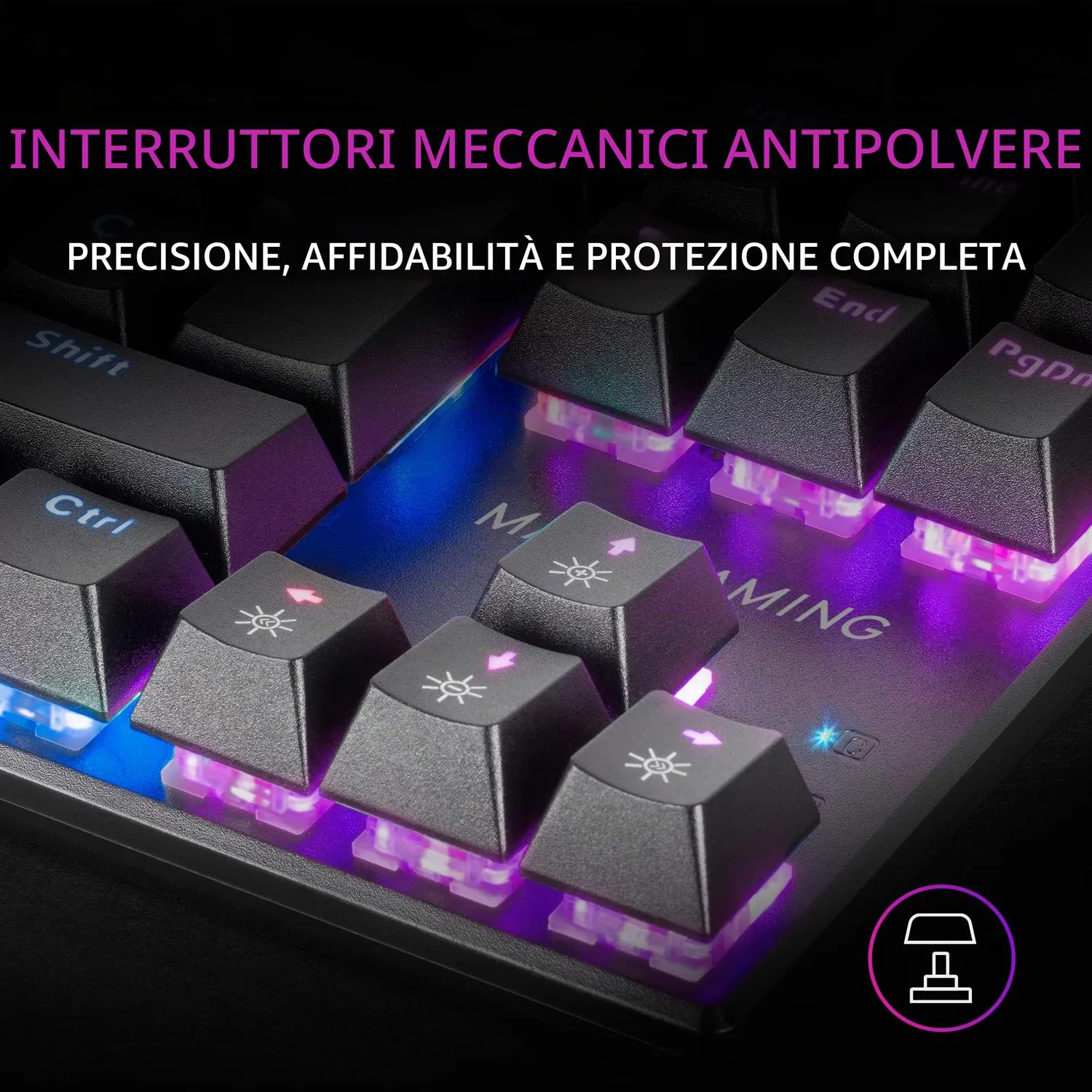 Mars Gaming MK80 Tastiera Meccanica Gaming TKL Switch Marroni
