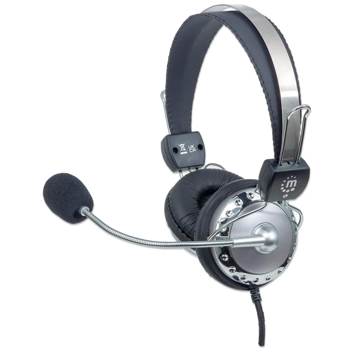 Manhattan Stereo Headset cuffie over-ear argento jack