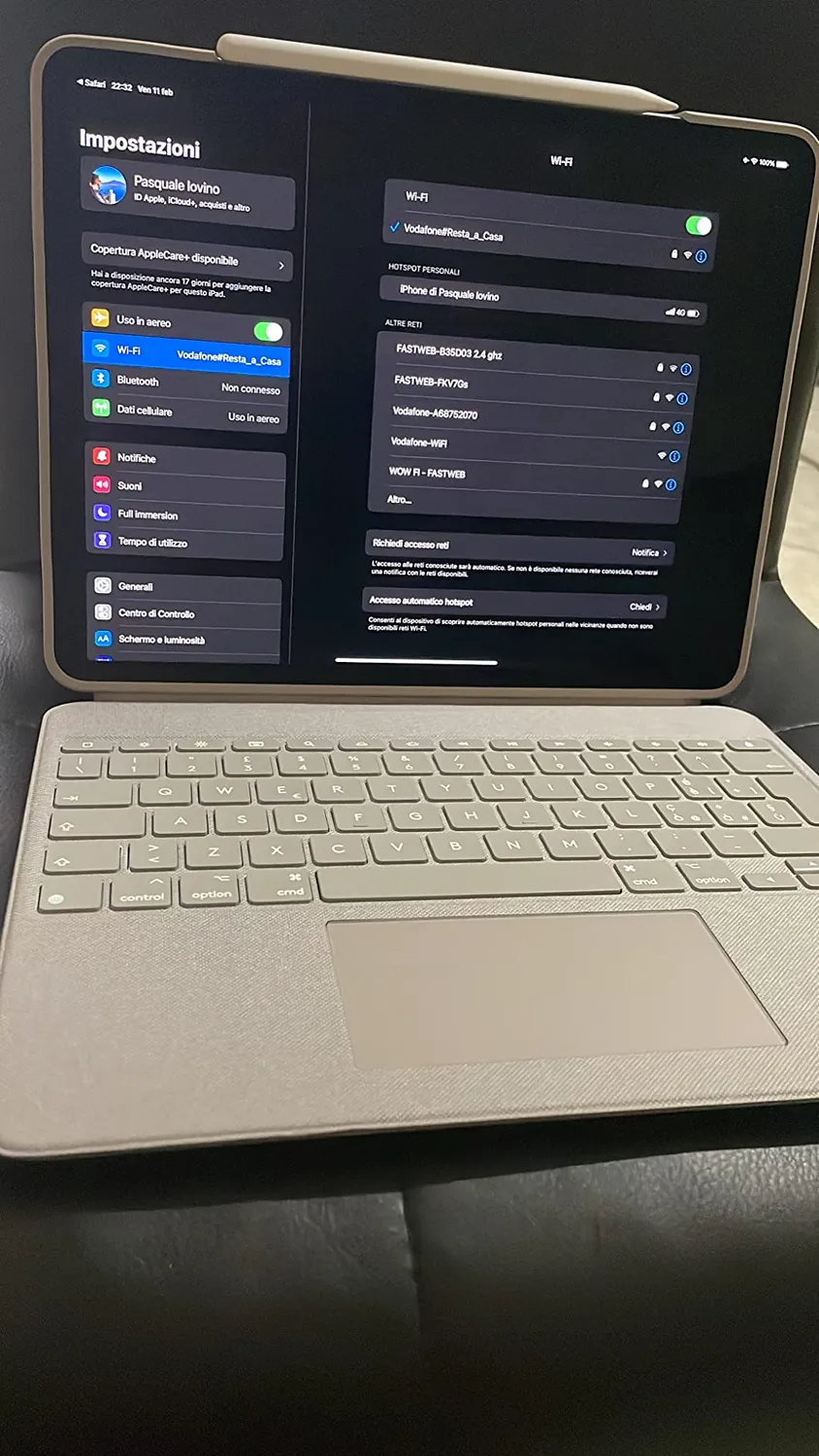Logitech Combo Touch custodia tastiera iPad Pro 12,9" ITA nera